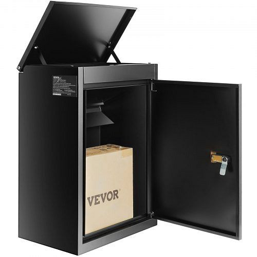 VEVOR Paketbriefkasten 39x27x52,2cm 0,8mm verzinkter Stahl mit Zahlenschloss 15-20kg Gewichtskapazität 34,6x19,8x50cm Lieferschlitz, BGXDXGKB205INBA5GV0