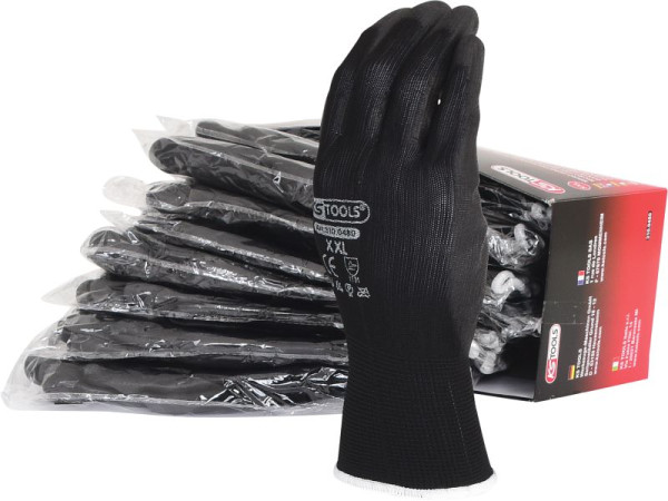 KS Tools Mikro-Feinstrickhandschuhe-schwarz, 11, VE: 12 Stück, 310.0480
