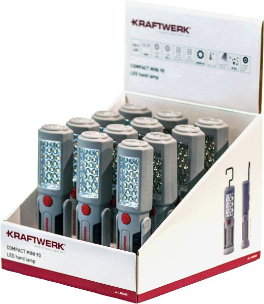 Kraftwerk Display mit LED COMPACT MINI 90 Handlampe, 12-teilig, 32068D