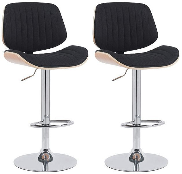 CLP Barhocker Clawson Stoff chrom, natura/schwarz, VE: 2 Stück, 326566