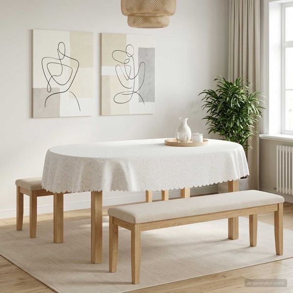 vidaXL Tischdecke 5 stk. Oval Weiß 95 x 220 cm, 42040518