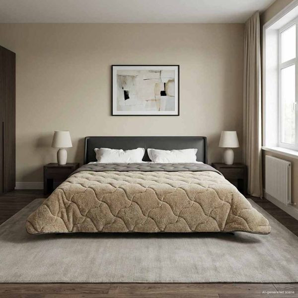 vidaXL Sommerdecke 240 x 260 cm Sommer Hellgrau Atmungsaktiv, 42026180