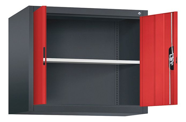 C+P Aufsatzschrank Acurado, H790xB930xT500mm, Farbe: Schwarzgrau / feuerrot, Muldengriff, 9285-000 S10190