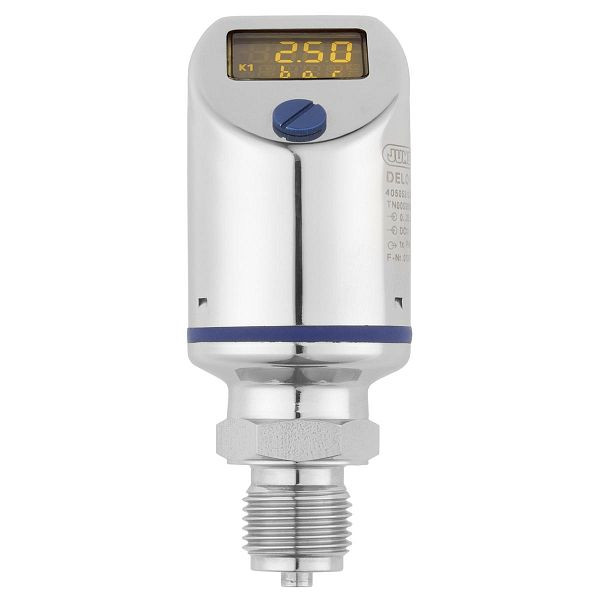JUMO Druckmessumformer mit Anzeige und Schaltkontakt, 0 bis 400 mbar rel, G 1/2, 00528746