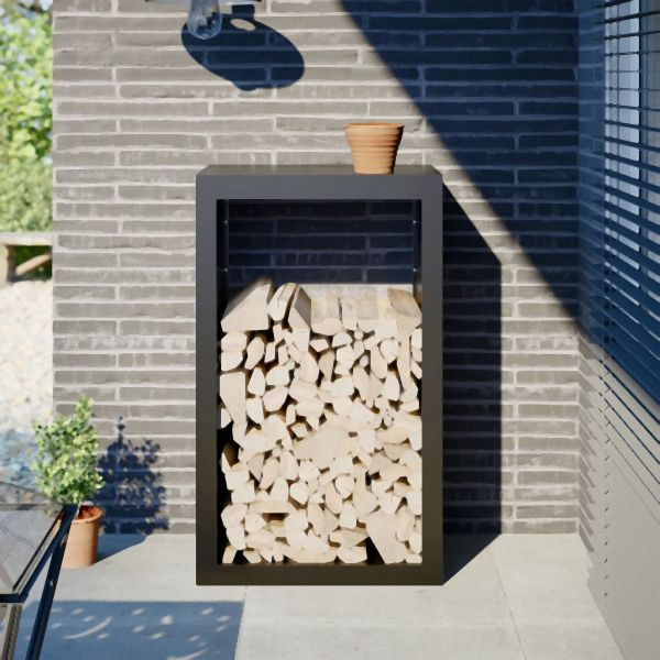 vidaXL Brennholzregal Schwarz 60x40x100 cm Stahl, 850989