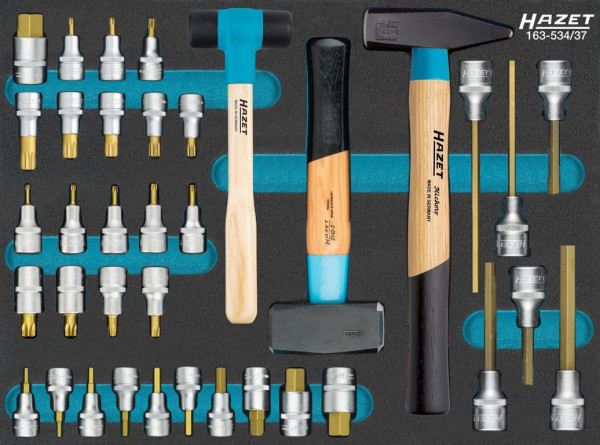 Hazet Schraubendreher-Steckschlüsseleinsatz Satz, 37-teilig, 4 – 22, M5 – M18, T20– T60, 163-534/37