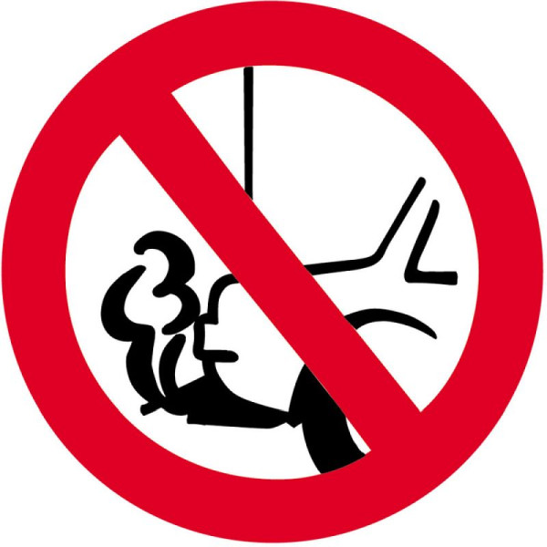 Stein HGS Sonderschild, Verbot, mit dem Auspuff zur Wand zu parken, Ø 420 mm, 14955