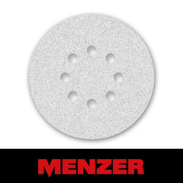 Menzer Klett-Schleifscheibe, Ø 150 mm, 8 Loch, Körnung 80, Normalkorund mit Stearat-Beschichtung, VE: 50, 231561080