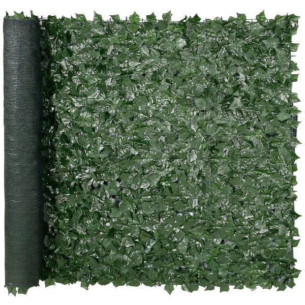 VEVOR Sichtschutzzaun aus Efeu, 1500 x 2490 mm mit Netzgeweberückseite und verstärkter Verbindung, mit Weinblättern, WLSRZZWQ1J59BZSPWV0