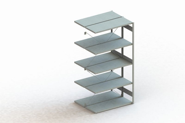 Meta Steckregal Meta CLIP 150 S3 Anbaufeld doppelseitig, Höhe: 2500mm, Länge: 1300mm, Tiefe: 2 x 500mm, Bodenanzahl: 2 x 5, RAL 7035 lichtgrau, 9900004500