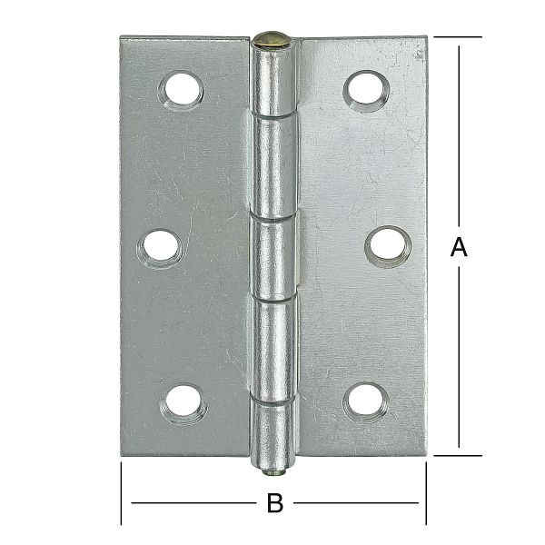 Vormann halbbreite Scharniere, gerollt, stark, 100 x 73 mm, verzinkt, VE: 12 Stück, 000612100Z