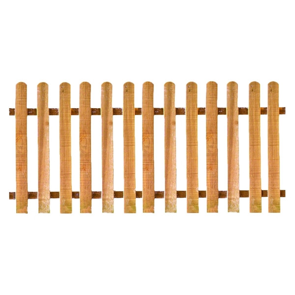 T&J LUKA-Staketenzaun Eiche, 200 x 100 cm, gerade, Latten 20/90 mm, glatt, Riegel 28/70 mm, 26301