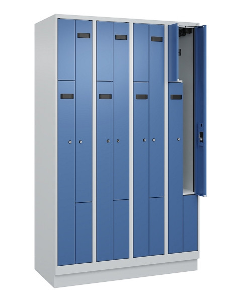 C+P Z-Spind Evolo PLUS, Sockel, 8 Fächer, 1950x1200x500mm, 7035/5023, Zylinderschloss, 049023-408 S10036