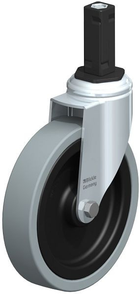 Blickle LKRA-VPA 150K-11-EV13 Apparate-Lenkrolle mit Expander, Vollgummi, Grau, 848492