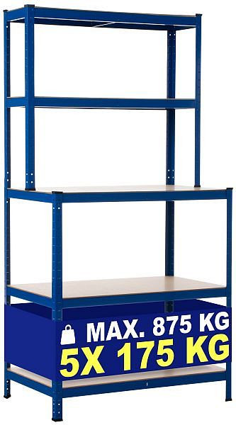 CLP Steckregal inkl. Werkbank 2, blau, 16927610, 4251152612467