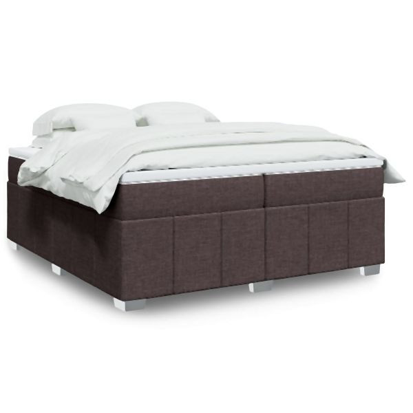 vidaXL Boxspringbett mit Matratze Dunkelbraun 200x200 cm Stoff, 3285501