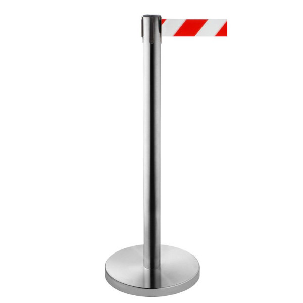 Stein HGS Personenleitsystem -P-Line Niro-, rot/weiß diagonal (schraffiert), mit magnetischem Gurtendstück, 3639504