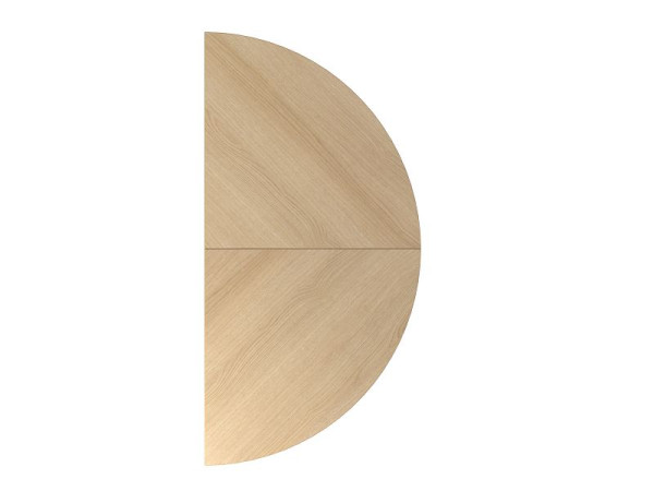Hammerbacher Anbautisch 2xViertelkreis HA160, 160 x 80 cm, Platte: Eiche, 25 mm dick, Anbautisch mit Stützfuß Graphit, Arbeitshöhe 68-76 cm, VHA160/E/G