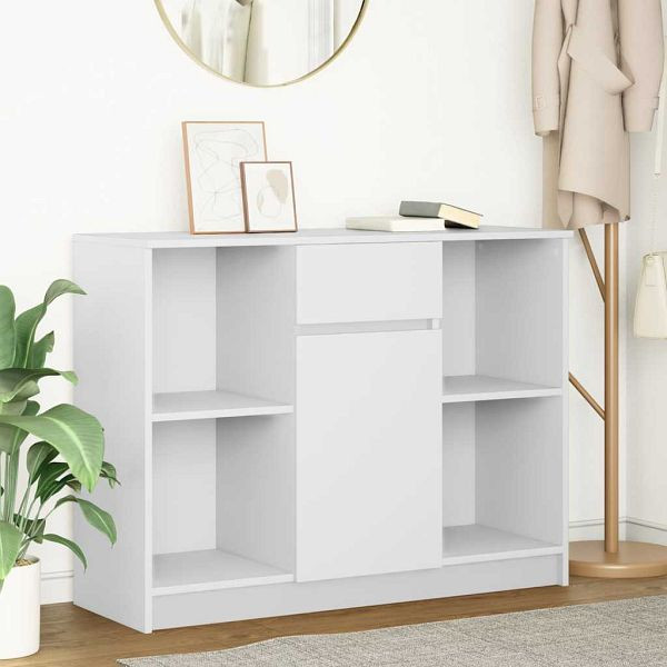 vidaXL Sideboard mit Schublade Weiß 101x35x76 cm Holzwerkstoff, 861562