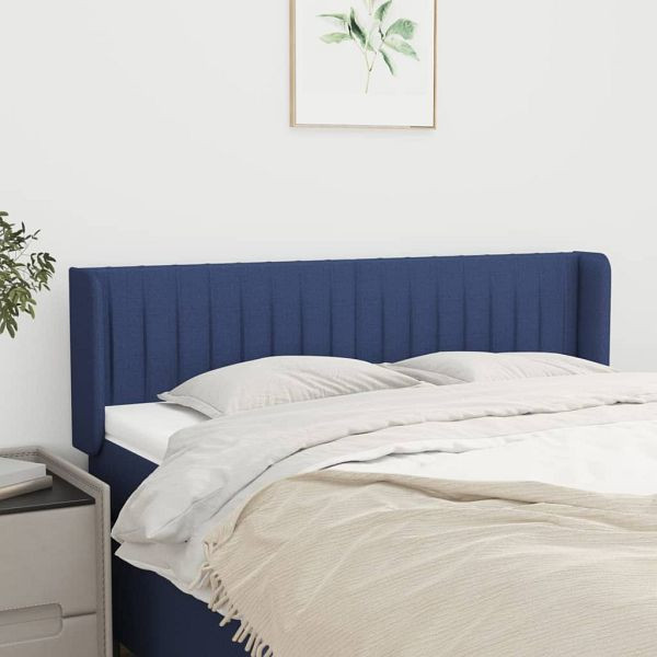 vidaXL Kopfteil mit Ohren Blau 147x16x78/88 cm Stoff, 3119010