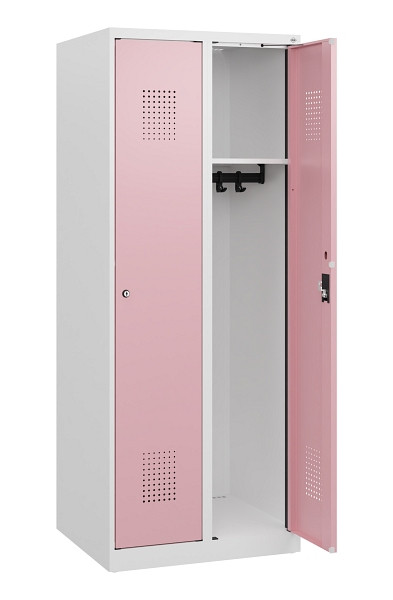 C+P Spind Evolo PLUS, 2 Abteile, 1530x600x500mm, 9016/3015, Zylinderschloss, 0490005-20 S10044