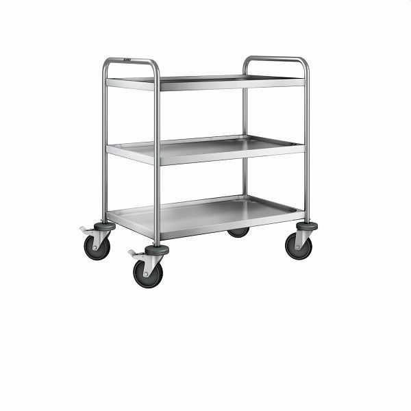B.PRO SW 8 X 5-3 Servierwagen aus rostfreiem Edelstahl mit stahlverzinkten Rollen, 555528