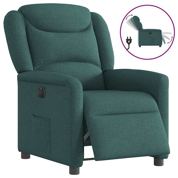 vidaXL Relaxsessel Elektrisch Dunkelgrün Stoff, 3303180