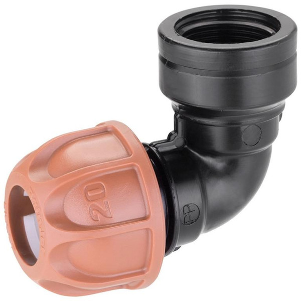 Claber Winkel-Klemmverbinder 1/2" (20 mm) mit 3/4" IG für unterirdische Bewässerung, VE: 20 Stück, CL903260000