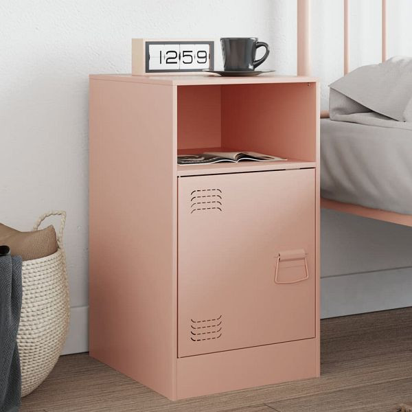 vidaXL Nachttisch Rosa 34,5x39x62 cm Stahl, 841765, 8721012426580
