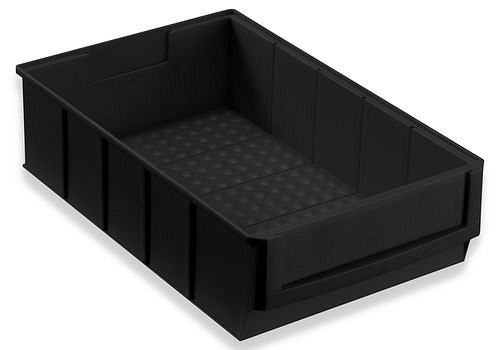 DENIOS pro-line ESD-Regalkasten pro-line C1-B, PP, 185 x 300 x 81 mm, schwarz, VE: 24 Stück, 265169