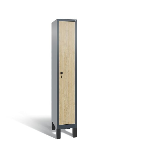 C+P Spind Evolo, 1 Abteil, H1850xB320xT500 mm, Anthrazit/HPL Eiche, 48010-10 S10224