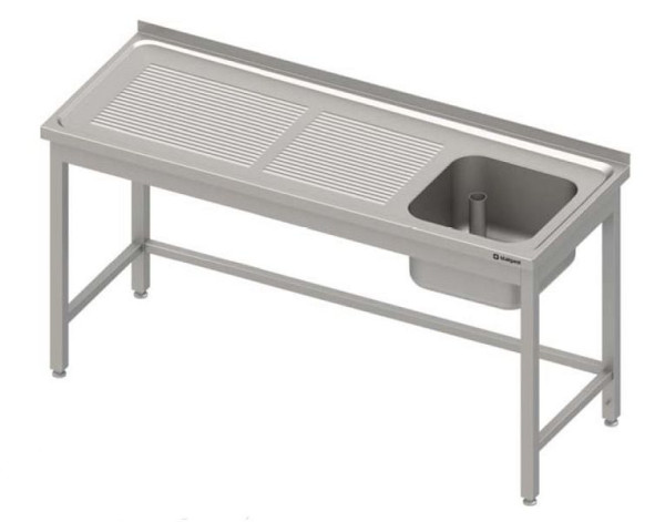 Stalgast Spültisch ohne Grundboden 1000x700x850 mm, mit einem Becken rechts, mit Aufkantung, verschweißt, VST10720RA
