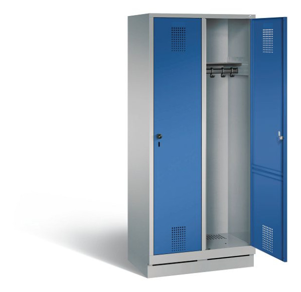 C+P Garderobenschrank Evolo, H1800xB810xT500mm, Farbe: Weißaluminium / Enzianblau, 48020-22 S10765