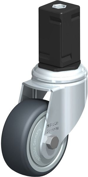 Blickle LKRA-TPA 80K-11-FK-EV17 Apparate-Lenkrolle mit Expander, Thermoplastisches Gummi-Elastomer, Grau, 847858