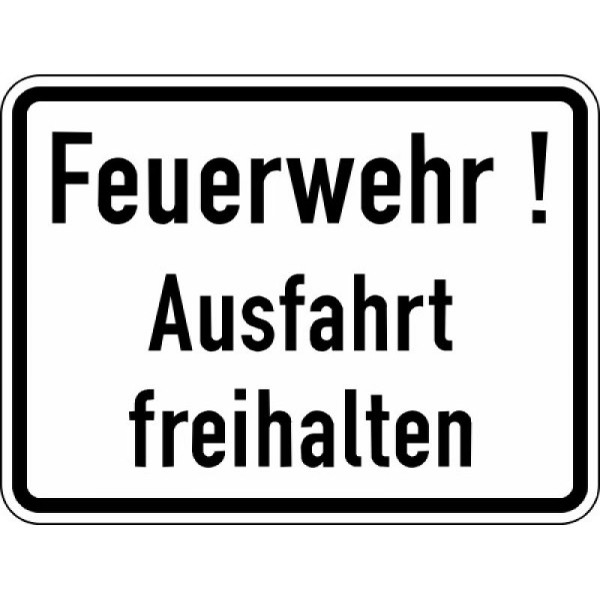 Stein HGS Feuerwehr! Ausfahrt freihalten Nr. 2432, 600 x 450 mm, Flachform 3 mm, RA1, 2432-213
