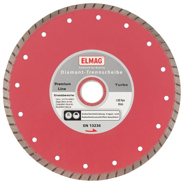 ELMAG Diamantscheibe 180 mm, PREMIUM LINE - TURBO (Bohrung: 25,4 mm), 61533