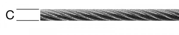 Vormann Stahldrahtseil 5 mm 6 x 7+Faser verzinkt, VE: 70 Meter, 008500050Z