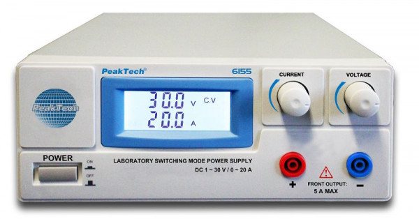 PeakTech DC Schaltnetzgerät, 0 - 30V / 0 - 20A, P 6155