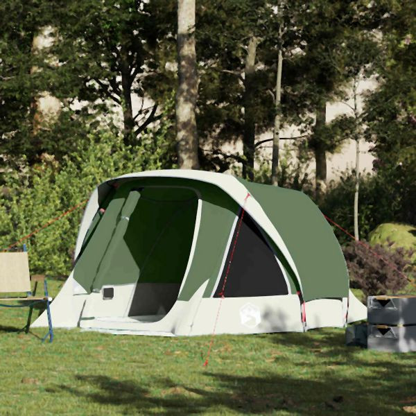 vidaXL Campingzelt 4 Personen Grün Wasserdicht, 4100664