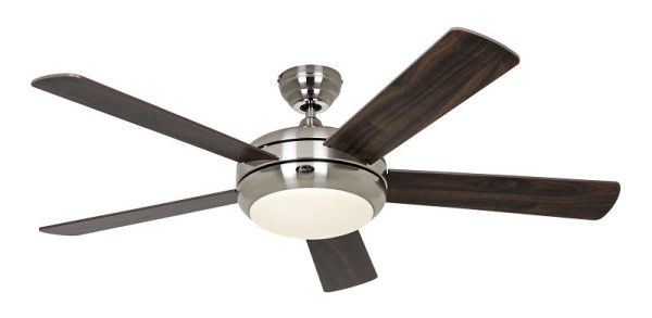 CasaFan Deckenventilator Titanium 132 Chrom gebürstet-Massivholz Nussbaum gebeizt/Kirsche mit Fernbedienung, 9513262