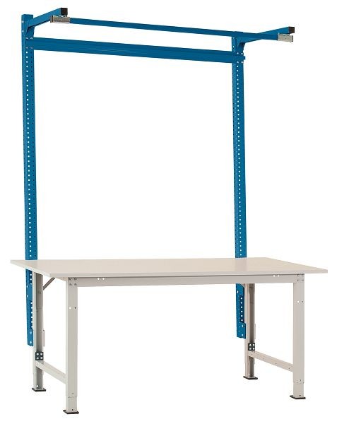 Manuflex Aufbauportal mit Ausleger in Brillantblau RAL 5007, für PACKPOOL Standard mit Breite von 2000 mm, AS1621.5007