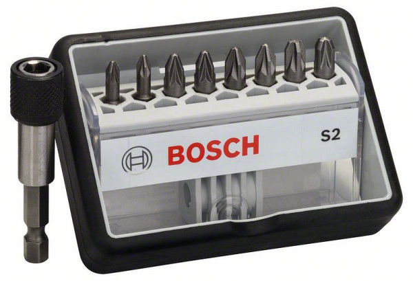 Bosch Schrauberbit-Set Robust Line S Extra-Hart, 8 + 1-teilig, 25 mm, PZ, VE: 5 Stück, 2607002561
