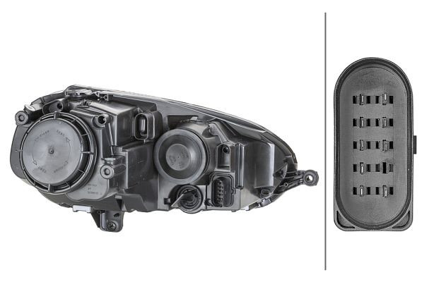 HELLA Halogen-Hauptscheinwerfer, für u.a. VW Golf V (1K1), chrom, ECE, für Linksverkehr, links, 1LG 247 007-591