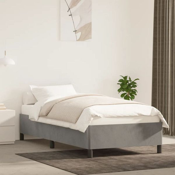 vidaXL Bettgestell Hellgrau 80x200 cm Samt, Polyester, 347288