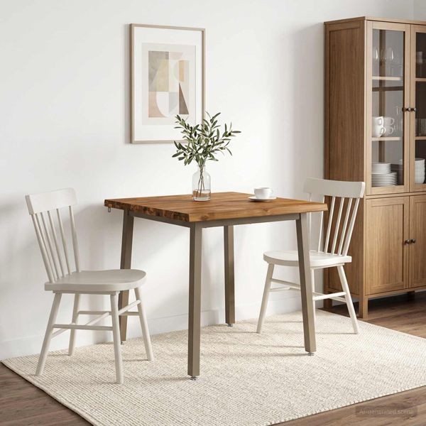 vidaXL 60 x 55 x 75 cm Massivholz Akazie Natur und Kaffee Rechtwinklig, 937463