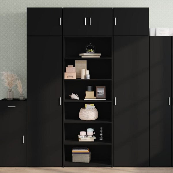 vidaXL Highboard Schwarz 70x41x185 cm Holzwerkstoff, 3281688