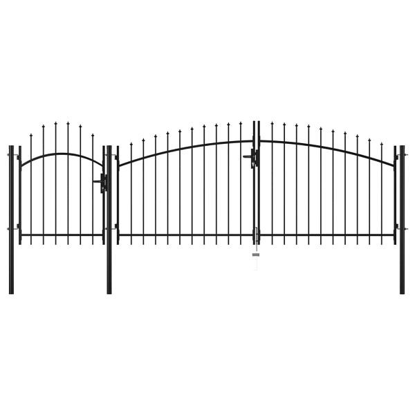 vidaXL Gartentor Stahl 1,5x4 m Schwarz, Material: pulverbeschichteter Stahl, 144362