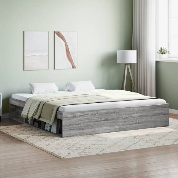 vidaXL Bettgestell Grau Sonoma 180x200 cm, 3203885, 8721012158412