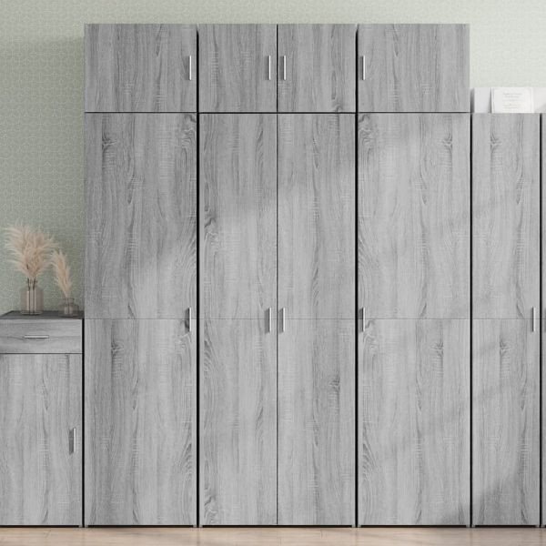 vidaXL Highboard Grau Sonoma 70x42,5x185 cm Holzwerkstoff, 3281425
