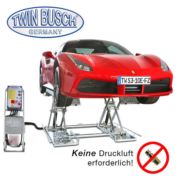 Twin Busch Scherenhebebühne feuerverzinkt 3.0 t TW S-10E-FZ, TWS3-10E-400-FZ